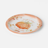 かわいいカボチャの赤ちゃんシャワー水色 ペーパープレート (アングル)