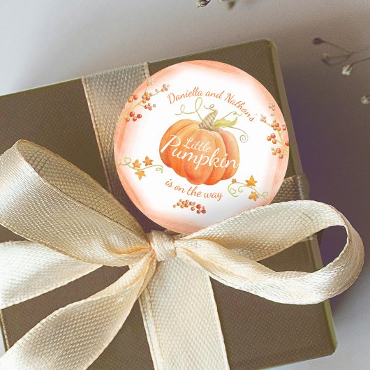 かわいいカボチャの赤ちゃんシャワー水色 ラウンドシール