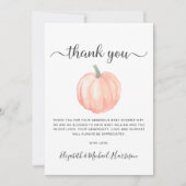 かわいいカボチャの赤ちゃんシャワー サンキューカード (正面)