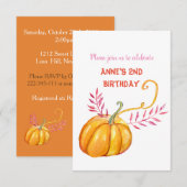かわいいカボチャの赤ちゃん 誕生日のお知らせ 招待状 (正面/裏面)