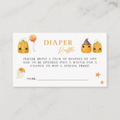 かわいいカボチャの途中ベビーシャワーおむつラッフル エンクロージャーカード (正面)