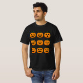 かわいいカボチャの顔のハロウィンデザイン Tシャツ (正面フル)