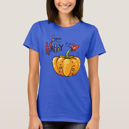 かわいいカボチャの"こんにちは" Tシャツ (正面)