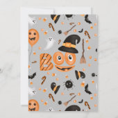 かわいいカボチャのBoo ハロウィンパーティー グレー 招待状 (裏面)
