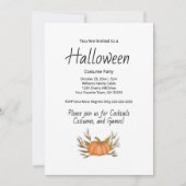 かわいいカボチャイラストレーションハロウィンコスチュームパーティー 招待状 (正面)