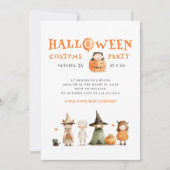 かわいいカボチャハロウィンキッズパーティー 招待状 (正面)