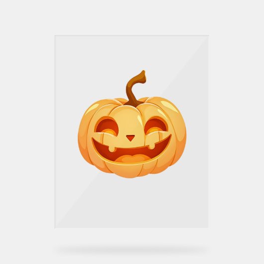 かわいいカボチャハロウィーンのカボチャのちょうちんタートルシーハロウィーンC アクリルサイン (正面)