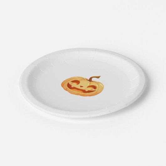 かわいいカボチャハロウィーンのカボチャのちょうちんタートルシーハロウィーンC ペーパープレート (アングル)