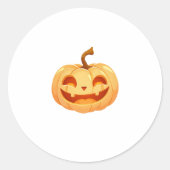 かわいいカボチャハロウィーンのカボチャのちょうちんタートルシーハロウィーンC ラウンドシール (正面)