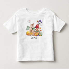 かわいいカボチャハロウィーンファンタジー恐竜の名前 トドラーTシャツ