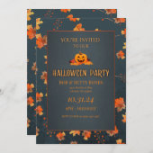 かわいいカボチャハロウィーン招待状両面 招待状 (正面/裏面)