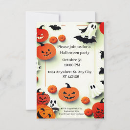 かわいいカボチャハローウィンパーティ招待 招待状