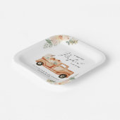 かわいいカボチャフローラ水色トラックベビーシャワー ペーパープレート (傾斜あり)