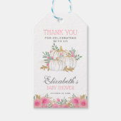 かわいいカボチャフローラ赤ちゃんシャワーありがとうお願い ギフトタグ (正面)