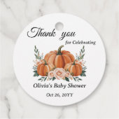 かわいいカボチャフローラ赤ちゃんシャワーありがとう フェイバータグ (裏面)