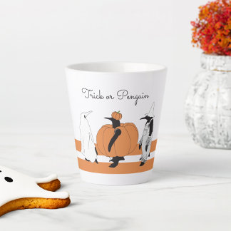 かわいいカボチャペンギンの面白いハロウィン カフェラテマグ