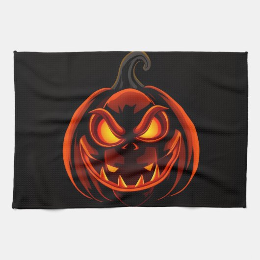 かわいいカボチャモンスター ハロウィン キッチン タオル (横)