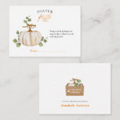 かわいいカボチャ中性おむつラッフル エンクロージャーカード (正面/裏面)