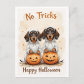 かわいいカボチャ人形ハロウィンペット好き ポストカード (正面)