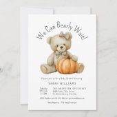 かわいいカボチャ女の子の赤ちゃんシャワーを待つことができる 招待状 (正面)