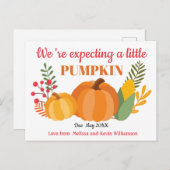 かわいいカボチャ妊娠のお知らせ 案内ポストカード (正面/裏面)