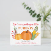 かわいいカボチャ妊娠のお知らせ 案内ポストカード (スタンド正面)