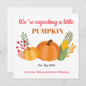 かわいいカボチャ妊娠のお知らせ 案内状 (正面/裏面)