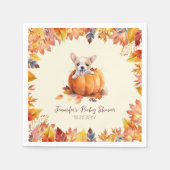 かわいいカボチャ子犬の赤ちゃんシャワー スタンダードカクテルナプキン (正面)