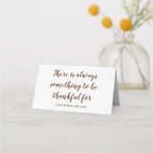 かわいいカボチャ幸せな感謝祭ディナー プレイスカード (裏面)