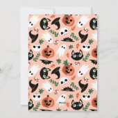 かわいいカボチャ幽霊ハッピーハローウィン写真 シーズンカード (裏面)