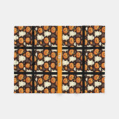 かわいいカボチャ幽霊追加ネームハロウィーンベビー フリースブランケット (正面(横))