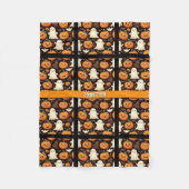 かわいいカボチャ幽霊追加ネームハロウィーンベビー フリースブランケット (正面)