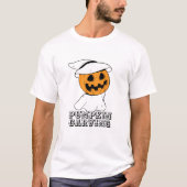 かわいいカボチャ彫り幽霊ウィッチハットハロウィン Tシャツ (正面)