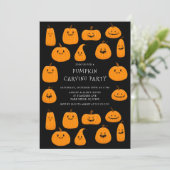 かわいいカボチャ彫刻ハロウィン 招待状 (スタンド正面)