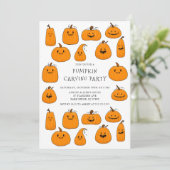 かわいいカボチャ彫刻ハロウィン 招待状 (スタンド正面)
