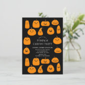 かわいいカボチャ彫刻ハロウィン 招待状 (スタンド正面)
