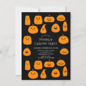 かわいいカボチャ彫刻ハロウィン 招待状 (正面)