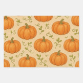 かわいいカボチャ柄のラッピング紙- Halloween Gi ラッピングペーパーシート (正面2)