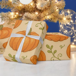 かわいいカボチャ柄のラッピング紙- Halloween Gi ラッピングペーパー