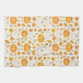 かわいいカボチャ柄 | サンクスギビング キッチンタオル (横)
