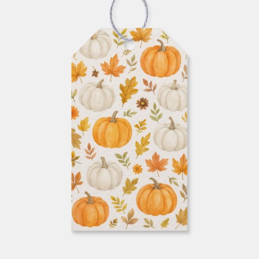 かわいいカボチャ柄 | サンクスギビング ギフトタグ (裏面)