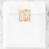 かわいいカボチャ柄 | サンクスギビング スクエアシール (バッグ)