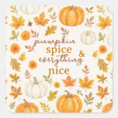 かわいいカボチャ柄 | サンクスギビング スクエアシール (正面)