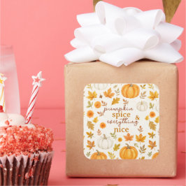 かわいいカボチャ柄 | サンクスギビング スクエアシール