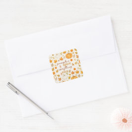 かわいいカボチャ柄 | サンクスギビング スクエアシール