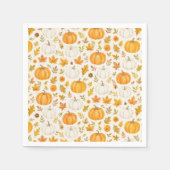 かわいいカボチャ柄 | サンクスギビング スタンダードカクテルナプキン (正面)