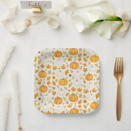 かわいいカボチャ柄 | サンクスギビング ペーパープレート