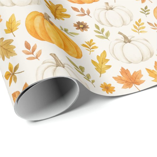 かわいいカボチャ柄 | サンクスギビング ラッピングペーパー (ロールコーナー)