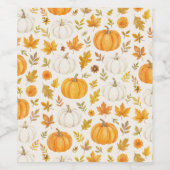 かわいいカボチャ柄 | サンクスギビング ワインラベル (シングルラベル)