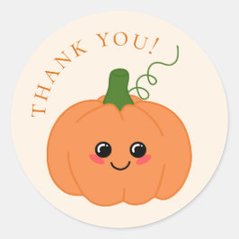 かわいいカボチャ桃&オレンジサンキュー ラウンドシール